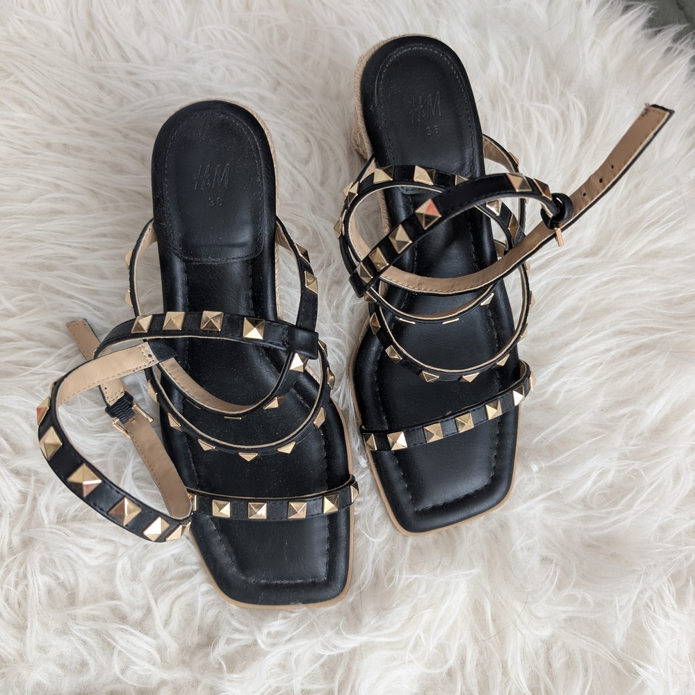 H&M Black Studded Women's Sandals